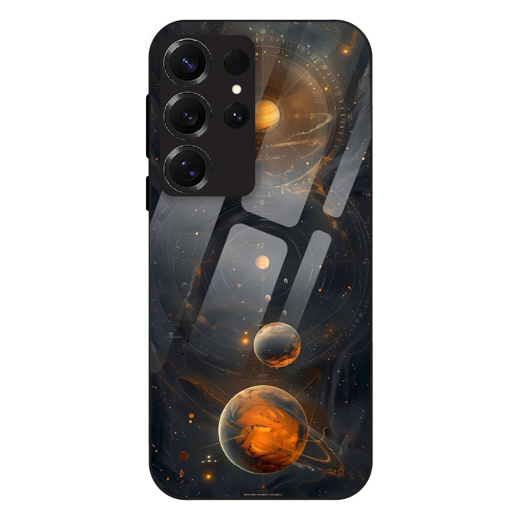Cosmic Orbit Aesthetic - Glass Case For Samsung Galaxy S25 Ultra