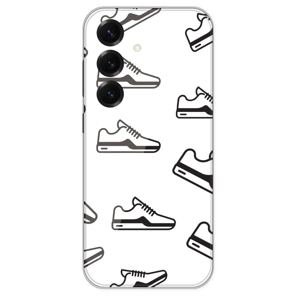 Black Sneakers - Clear Printed Silicone Case For Samsung Galaxy S25