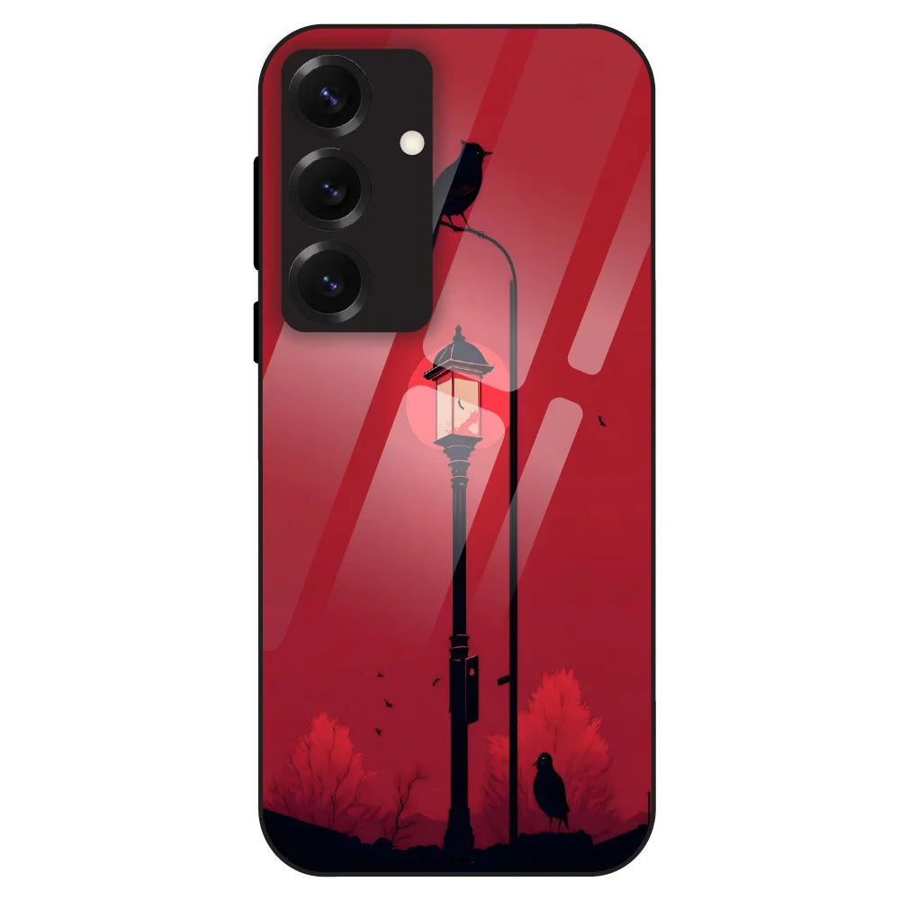 Red Street Lamp - Glass Case For Samsung Galaxy S25