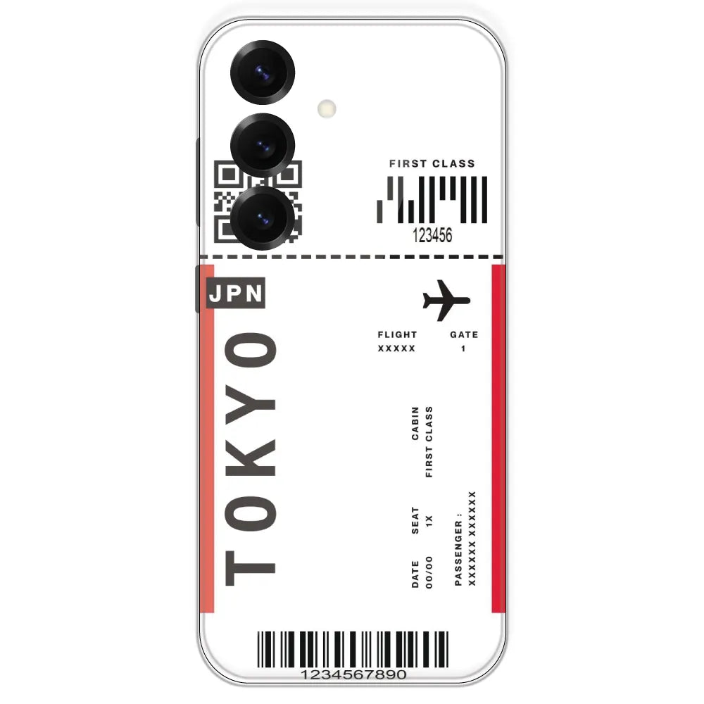 Tokyo Ticket - Clear Printed Silicone Case For Samsung Galaxy S25