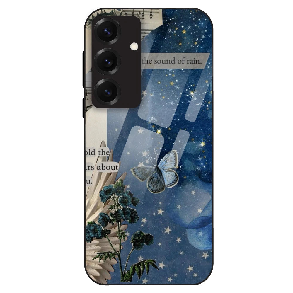 Midnight Butterfly Aesthetic - Glass Case For Samsung Galaxy S25