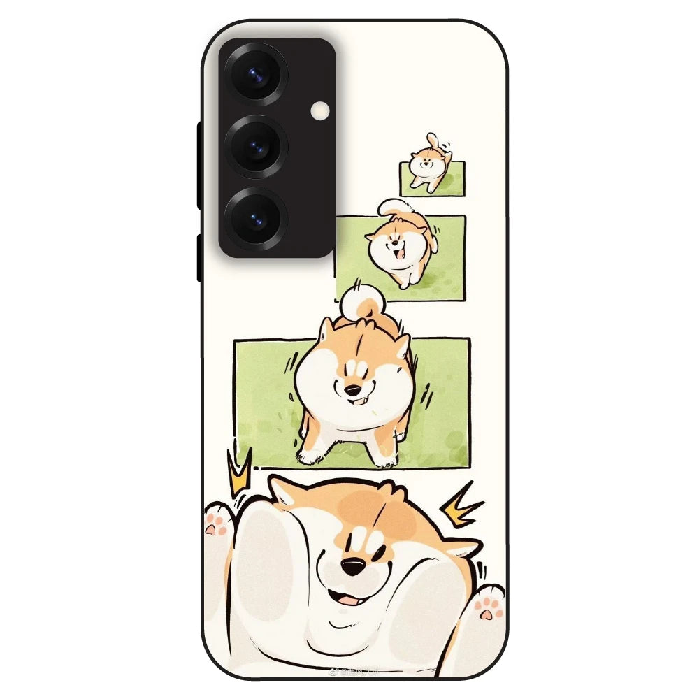 Cute Shiba Steps - Glass Case For Samsung Galaxy S25