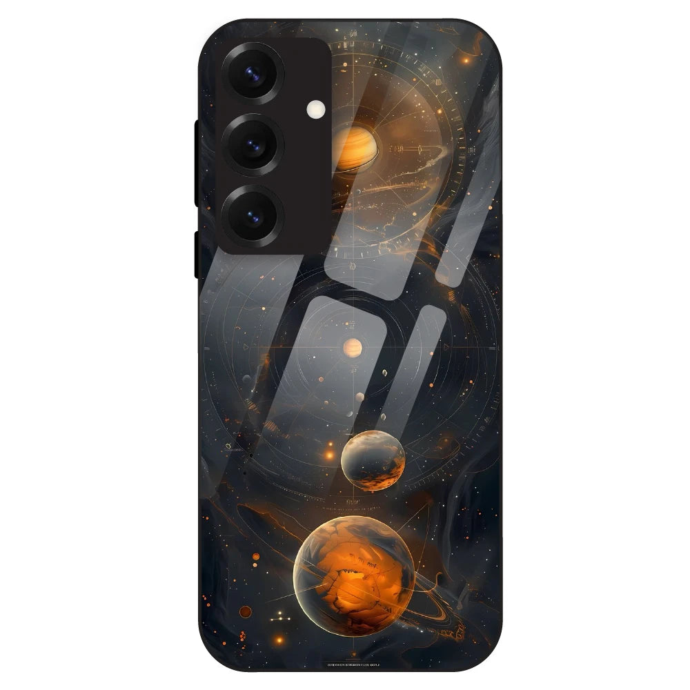 Cosmic Orbit Aesthetic - Glass Case For Samsung Galaxy S25