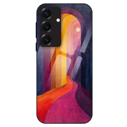 Abstract Sunset Path - Glass Case For Samsung Galaxy S25