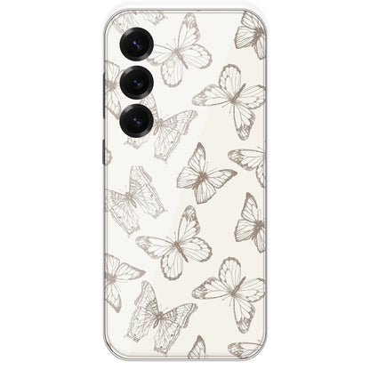 White Butterflies - Printed Silicone Case For Samsung Galaxy S25