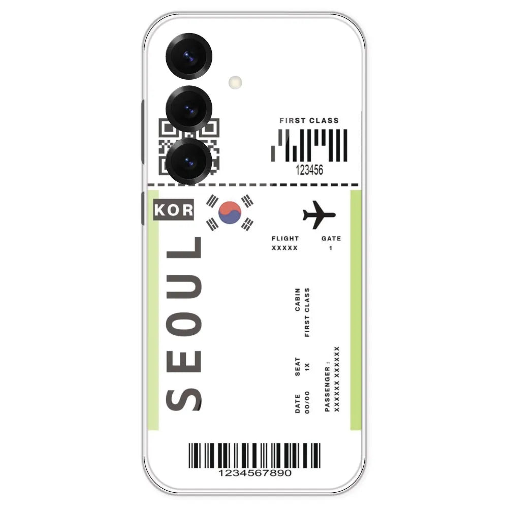 Seoul Ticket - Clear Printed Silicone Case For Samsung Galaxy S25