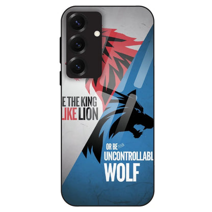 Lion vs Wolf Power - Glass Case For Samsung Galaxy S25