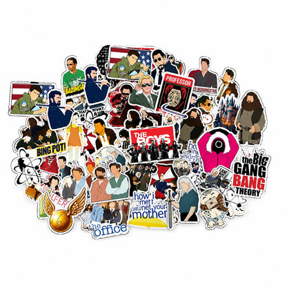 TV Series Stickers Pack – 42+ Pop Culture Waterproof Stickers