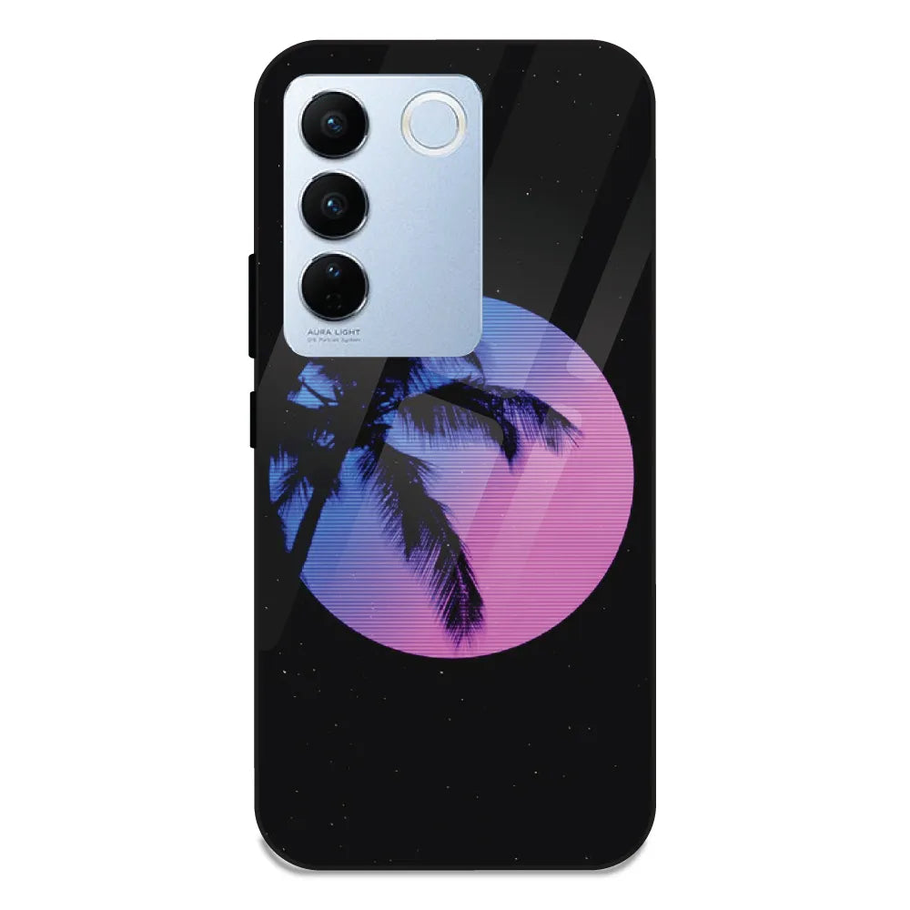 Night Terror Synthwave - Glass Case For Vivo V27 Pro