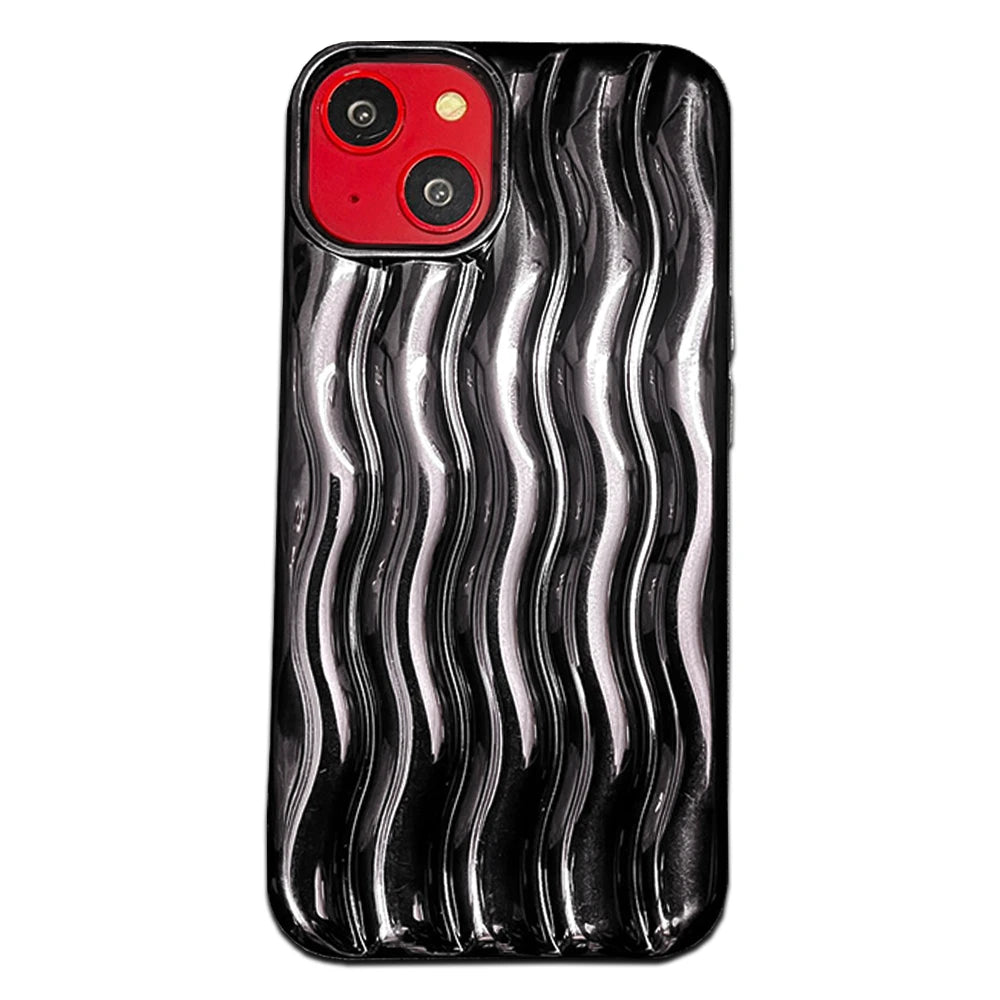 Water Ripple Pattern Cases For iPhone Models- Black