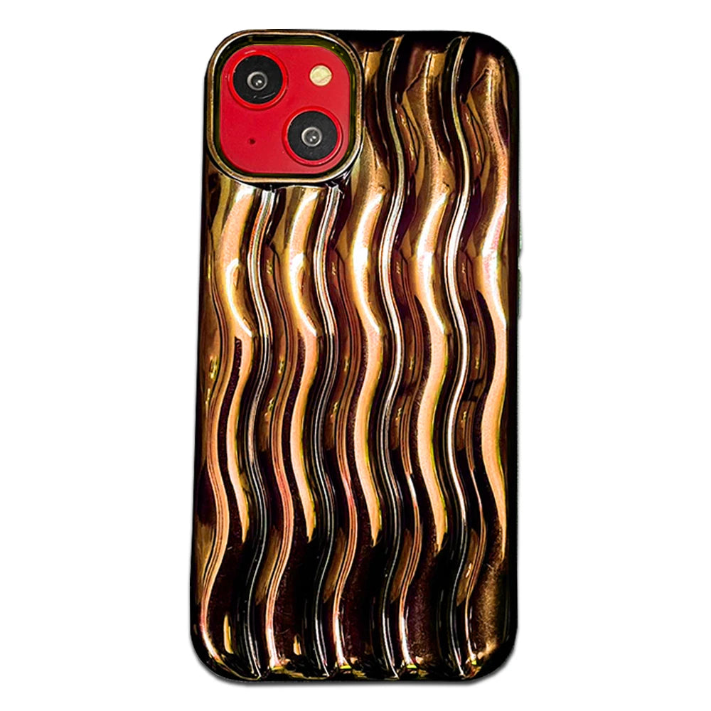 Water Ripple Pattern Cases For iPhone Models- Golden