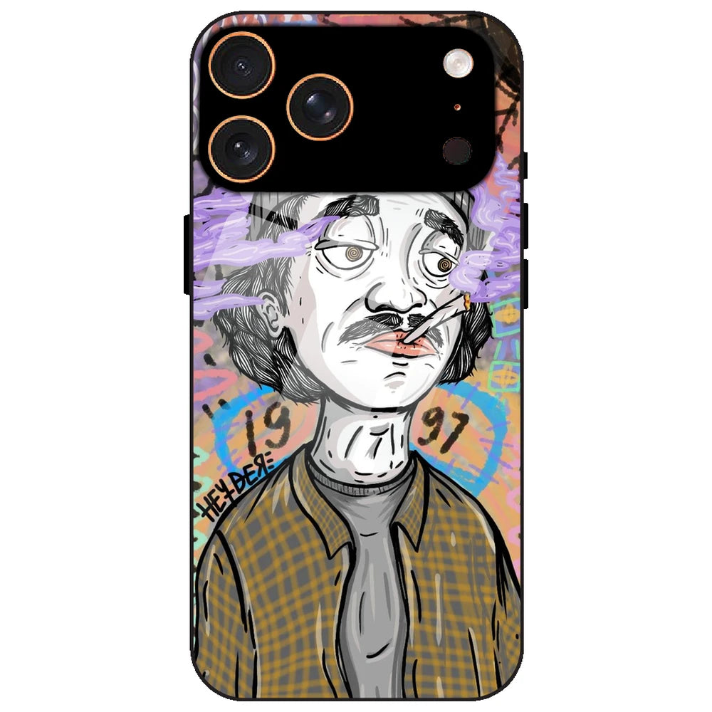 A Smoking Portrait - Glass Case for Apple iPhone 17 Pro