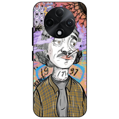 A Smoking Portrait - Glass Case for Oppo F27 Pro Plus