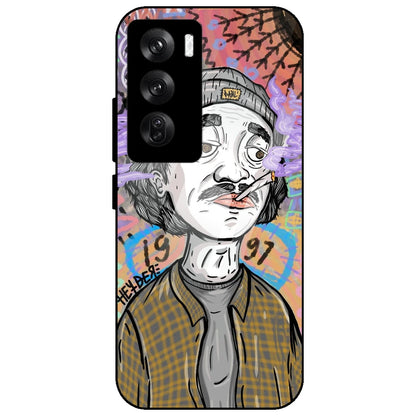 A Smoking Portrait - Glass Case for Oppo Reno 12 Pro