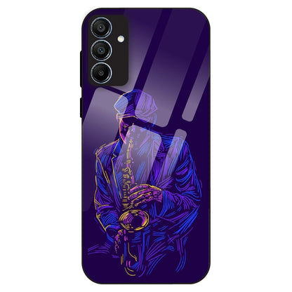 Neon Saxophone Art - Glass Case For Samsung Galaxy A15