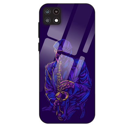 Neon Saxophone Art - Glass Case For Samsung Galaxy A22