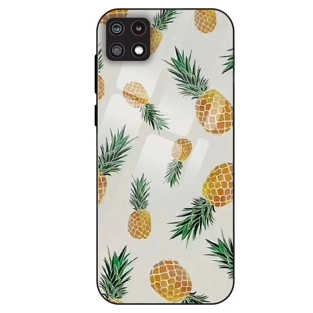 Pineapple Pattern - Glass Case For Samsung Galaxy A22