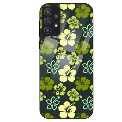 Green Hibiscus - Glass Case For Samsung Galaxy A32