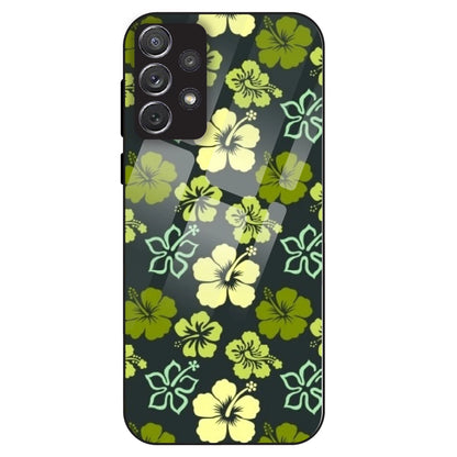 Green Hibiscus - Glass Case For Samsung Galaxy A72