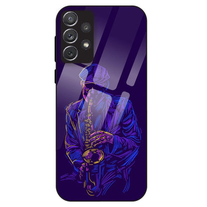 Neon Saxophone Art - Glass Case For Samsung Galaxy A72