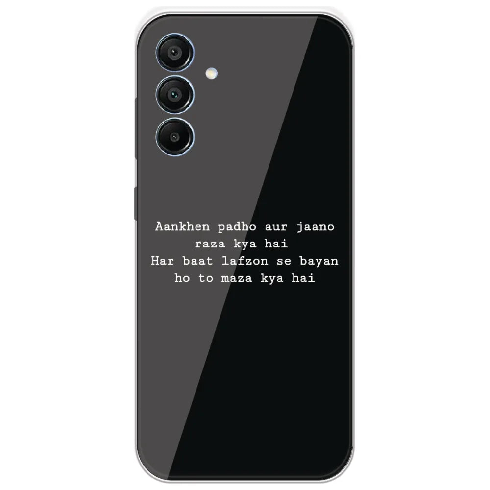 Aankhen Padho Shayari - Printed Silicone Case for Samsung Galaxy A15