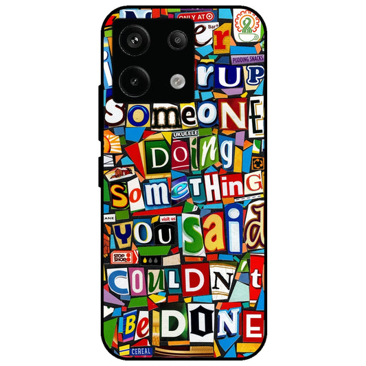 Alphabetical Collage - Glossy Metal Silicone Case for Redmi Note 13 Pro 5G