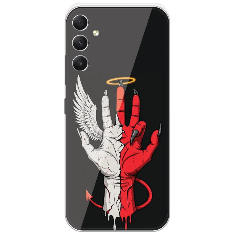Angel Devil Hand - Printed Silicone Case for Samsung Galaxy A34