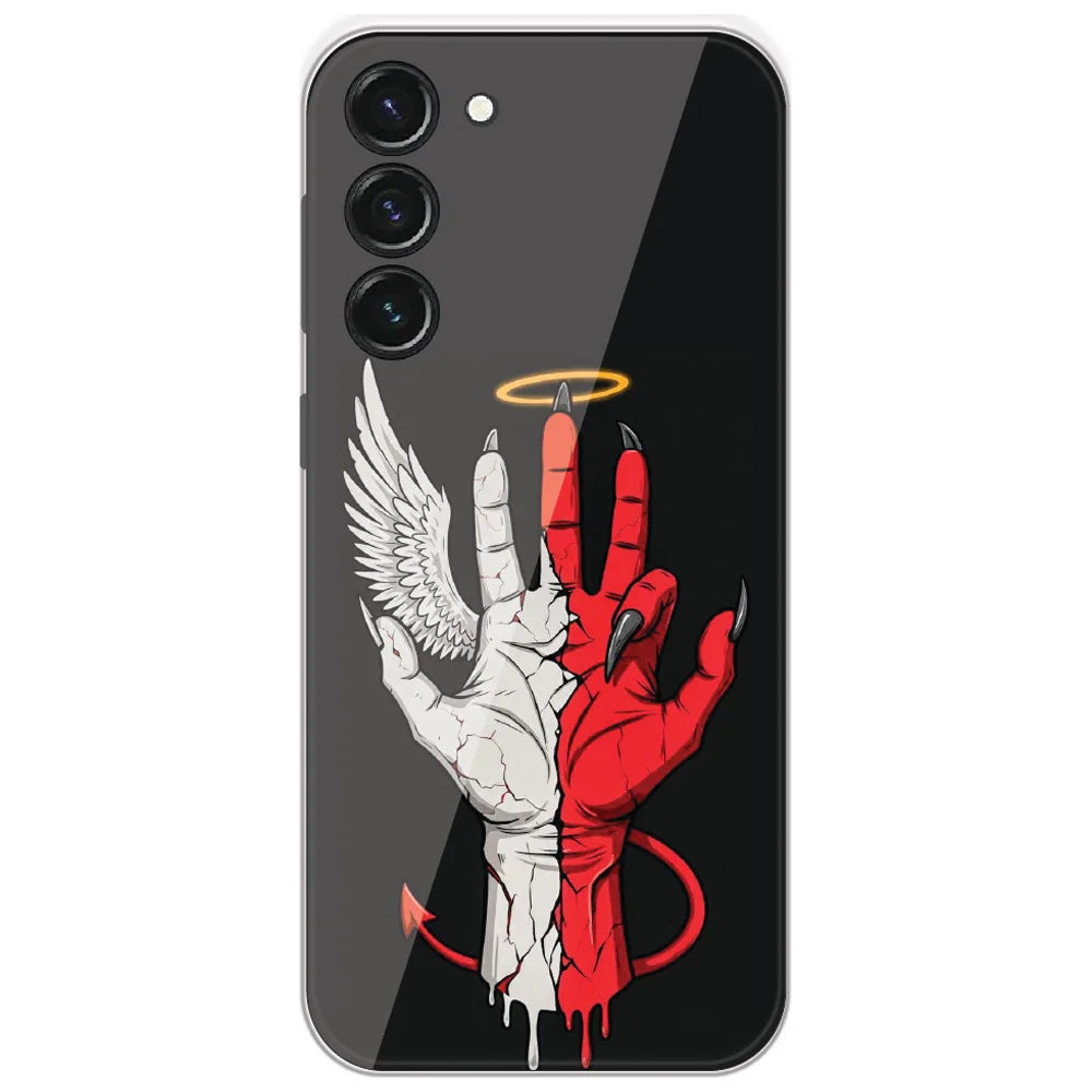 Angel Devil Hand - Printed Silicone Case for Samsung Galaxy S23 5G