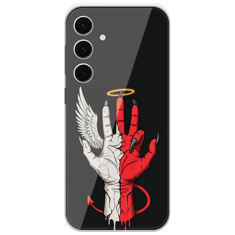 Angel Devil Hand - Printed Silicone Case for Samsung Galaxy S24 FE