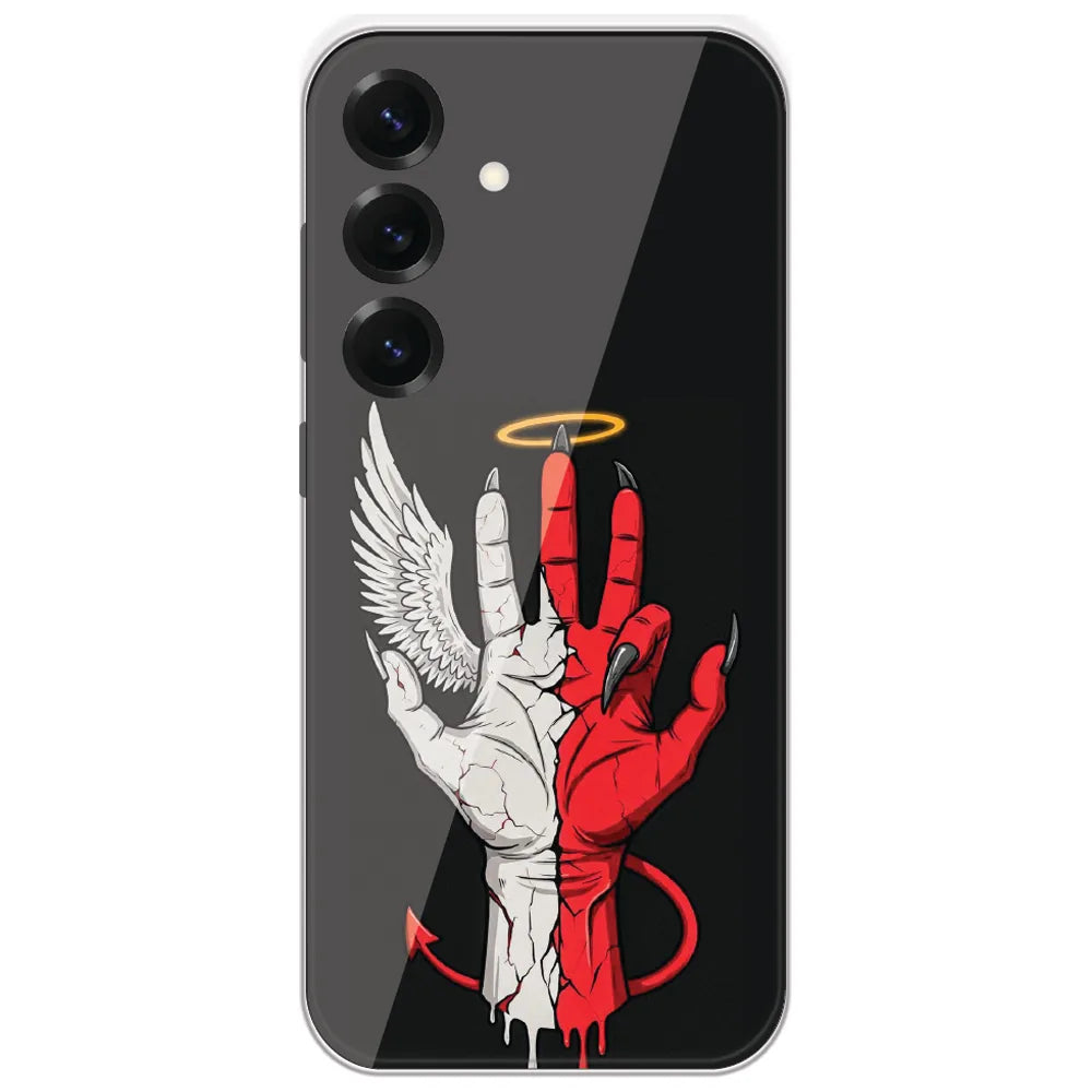Angel Devil Hand - Printed Silicone Case for Samsung Galaxy S25