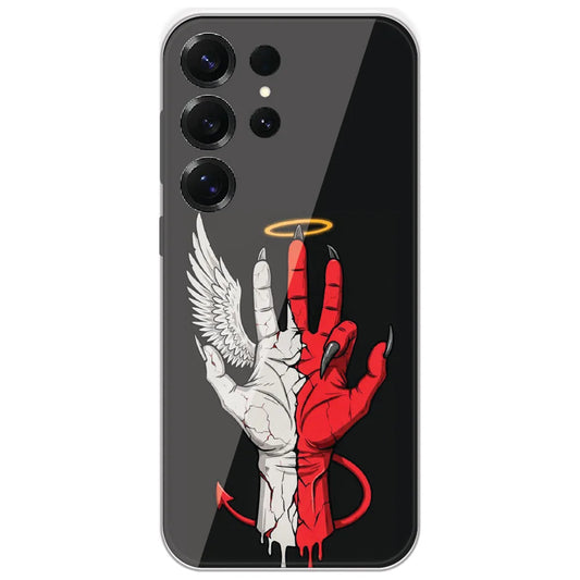 Angel Devil Hand - Printed Silicone Case for Samsung Galaxy S25 Ultra