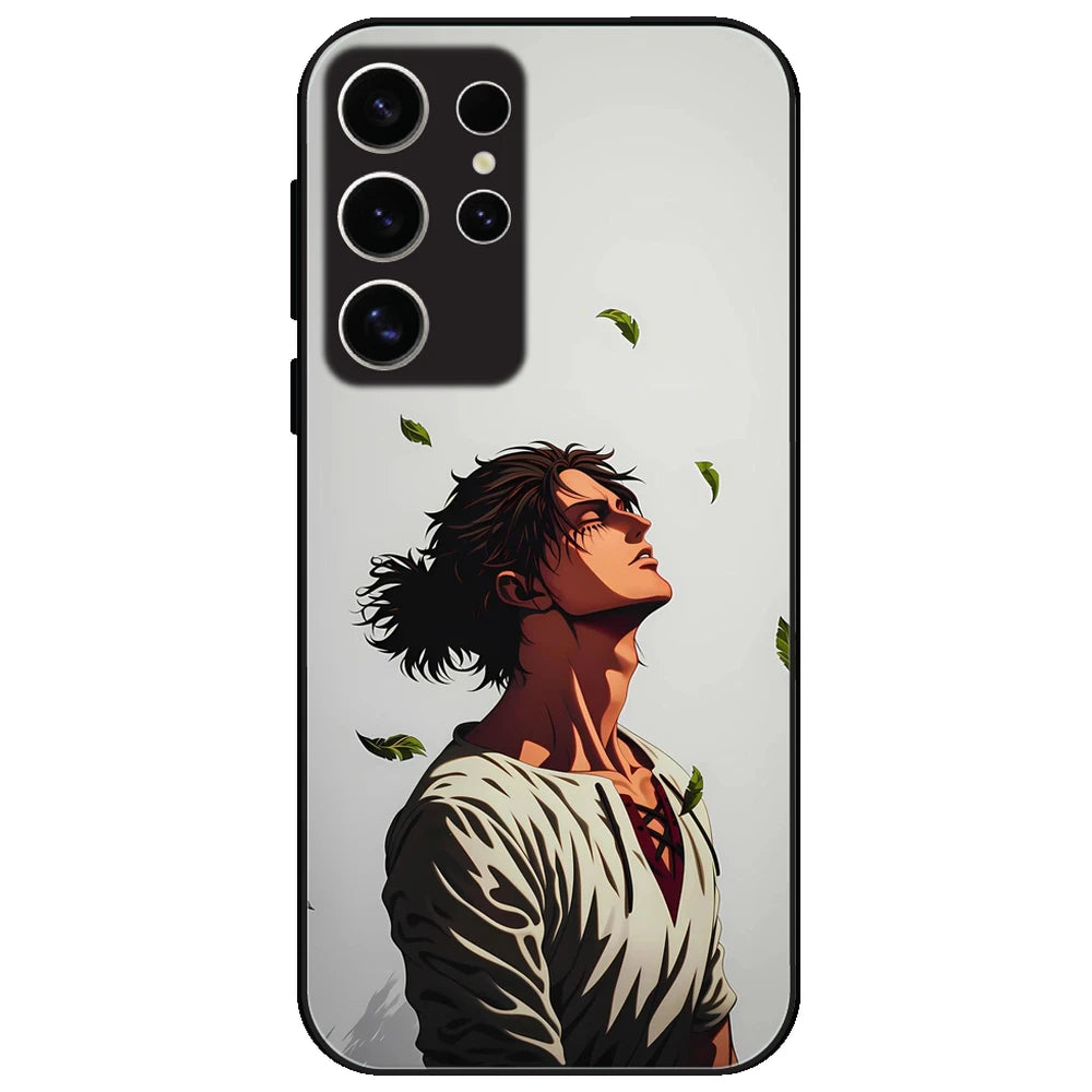 Anime Wanderer Aesthetic - Glossy Metal Silicone Case for Samsung Galaxy S24 Ultra