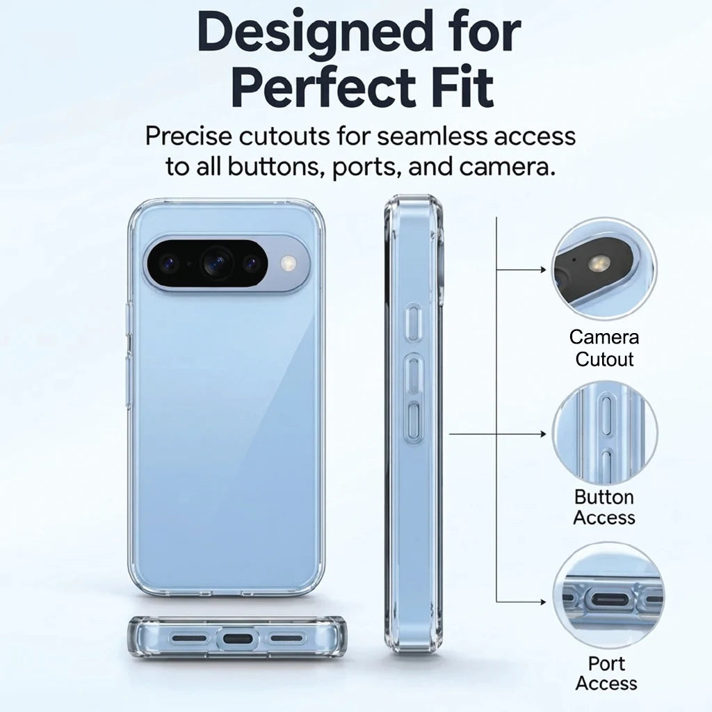 Google Pixel 10 clear case perfect fit – precise camera, button and port cutouts