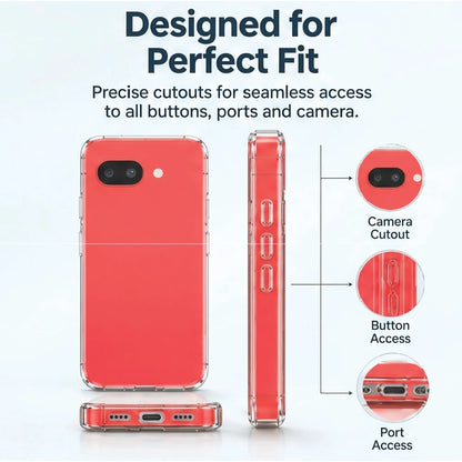 Google Pixel 10A clear case perfect fit – precise camera, button and port cutouts