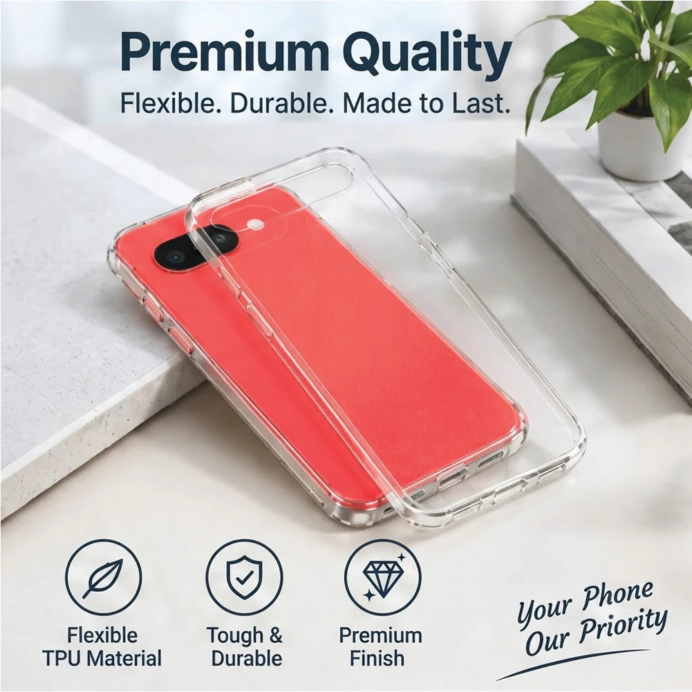 Premium quality Google Pixel 10A clear case – flexible, tough and scratch-resistant TPU