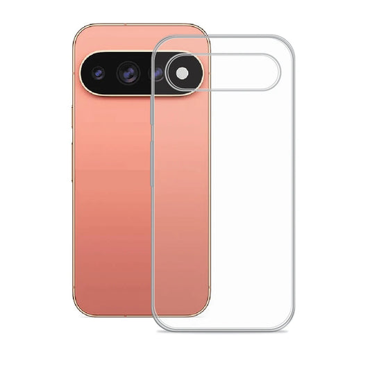 Anti-Yellow Clear Case for Google Pixel 11 Pro XL – transparent TPU back cover shown beside the phone