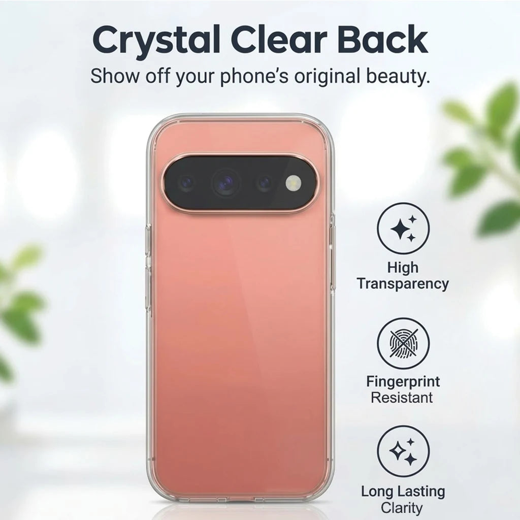 Crystal clear back of Google Pixel 11 Pro XL anti-yellow case – high transparency, long-lasting clarity