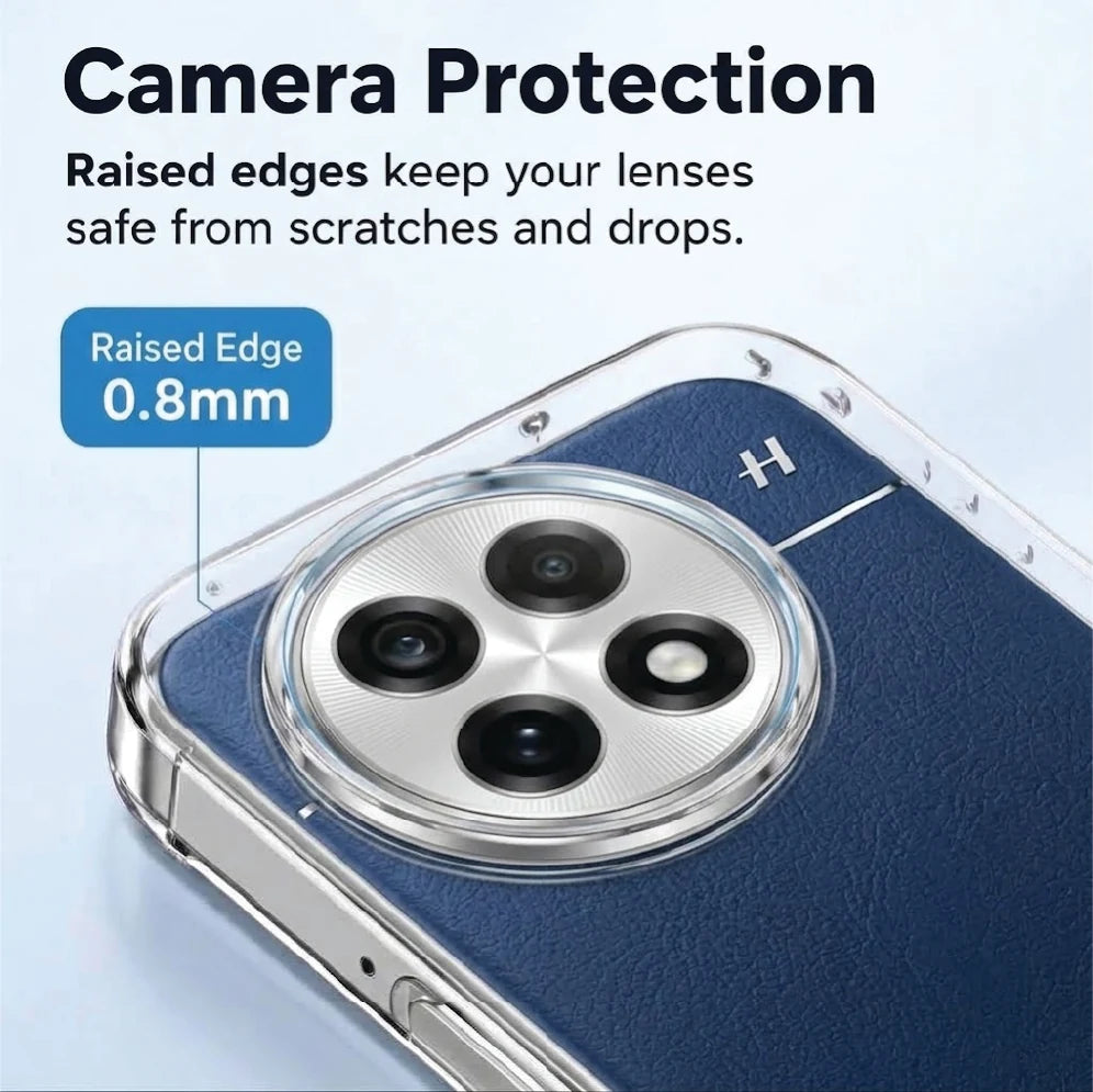 OnePlus 13 clear case camera protection – 0.8mm raised edge around the lenses