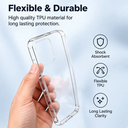Flexible and durable OnePlus 13 clear TPU case – shock absorbent, long-lasting clarity