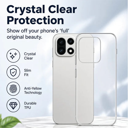 Crystal clear protection for OnePlus 15 – slim fit, anti-yellow, durable TPU case