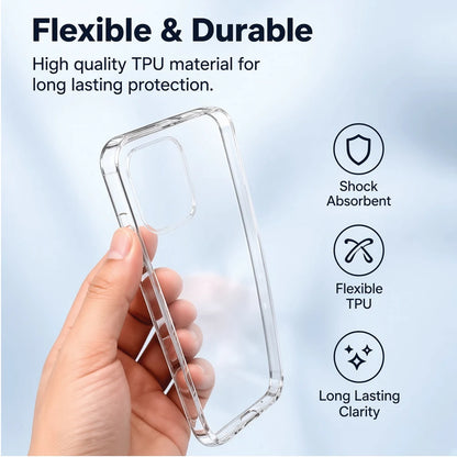 Flexible and durable OnePlus 15 clear TPU case – shock absorbent, long-lasting clarity