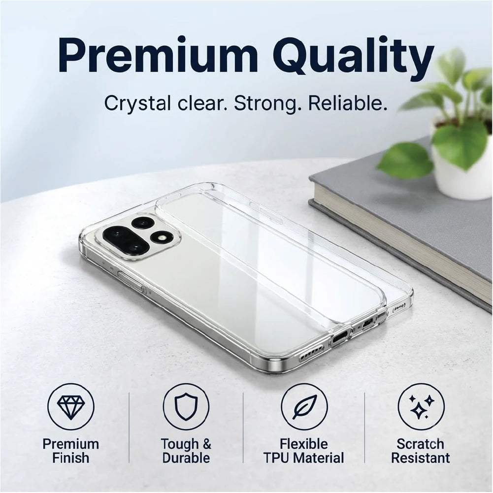 Premium quality OnePlus 15 clear case – flexible, tough and scratch-resistant TPU