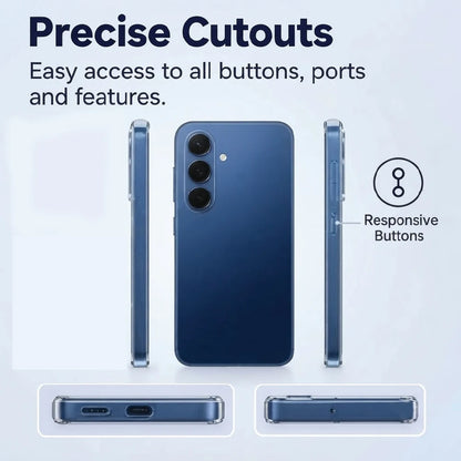 Samsung Galaxy S25 Plus clear case side views – accurate button cutouts and perfect port access