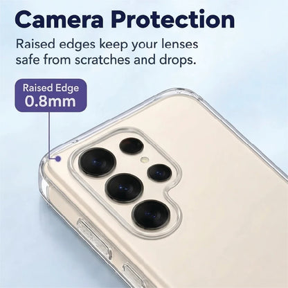 Samsung Galaxy S25 Ultra clear case camera protection – 0.8mm raised edge around the lenses