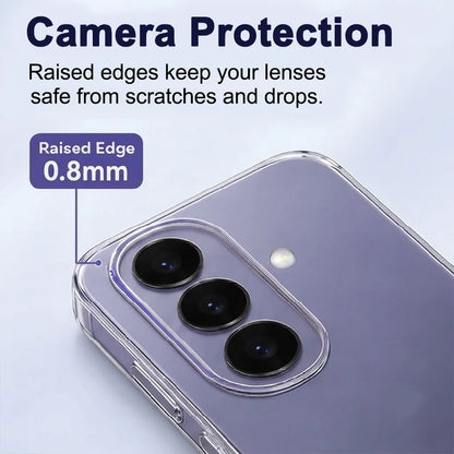 Samsung Galaxy S26 clear case camera protection – 0.8mm raised edge around the lenses