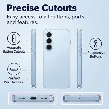 Samsung Galaxy S26 Plus clear case side views – accurate button cutouts and perfect port access
