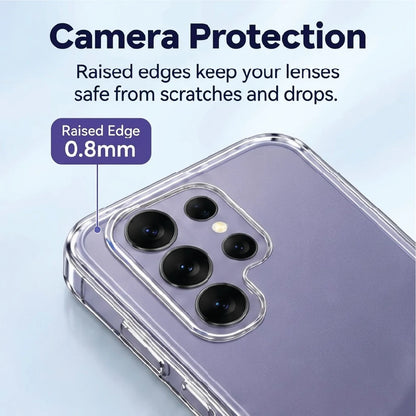 Samsung Galaxy S26 Ultra clear case camera protection – 0.8mm raised edge around the lenses