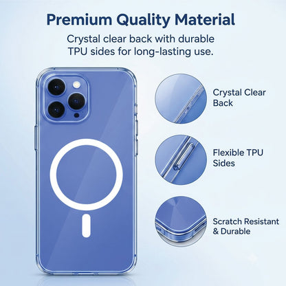 Crystal clear back, flexible TPU sides, scratch resistant - iPhone 16 Pro Max