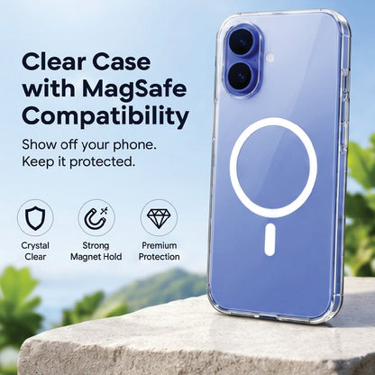 Clear case with MagSafe compatibility and strong magnet hold - iPhone 17
