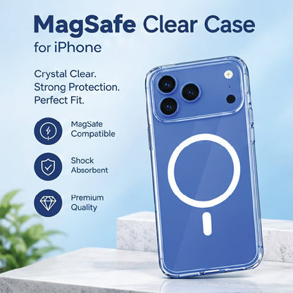 MagSafe clear case: crystal clear, strong protection, perfect fit - iPhone 18 Pro Max